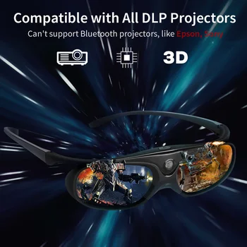 2 ks Active Shutter 96-144HZ Nabíjateľné 3D Okuliare Pre BenQ Acer X118H P1502 X1123H H6517ABD Optoma JmGo V8 XGIMI Projektor