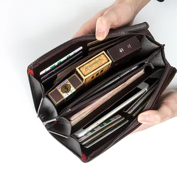 2021 Novej pánskej peňaženky business Veľkú Kapacitu spojka kožené kabelky pre male móda muž držiteľa karty so zipsom telefón taška
