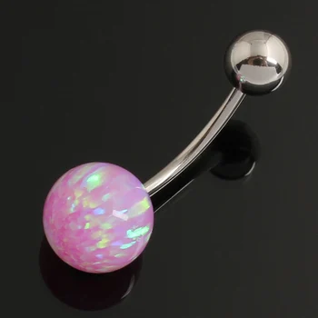 Brucho krúžok nehrdzavejúcej ocele 316 16 G piercing opal 8mm loptu brucha piercing pupka bar módne šperky doprava zadarmo
