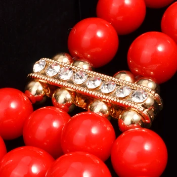 Simulované Pearl šperky nastaví Mesiac Dievča vyhlásenie Náhrdelníky náušnice pre ženy Nigéria svadobné svadobné Afriky korálky šperky set