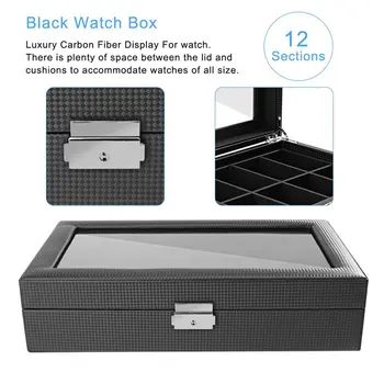2/6/10/12 Girds Kožené/Carbon Fiber Watch Box Šperky Úložný Box Organizátor pre Náušnice Krúžky Náramok Zobraziť Prípade Držiteľ