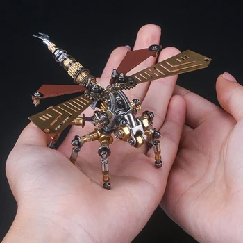 243Pcs Kovové Hmyzu Puzzle Model Auta 3D DIY Mechanická Montáž Skladačka Remeslá - Dragonfly