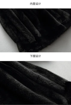 Ženy vysoko kvalitné dlhé čierne zimné umelú kožušinu ženy kabát s kapucňou dlhý rukáv Plus veľkosť teplé načechraný chlpaté bunda