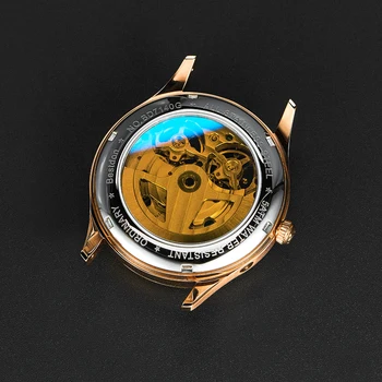 Don Dvojité Kostra MoonPhase švajčiarsko, luxusné značky mechanické hodinky mužov plné oceľové hodinky vodotesné hodiny reloj montre