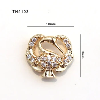 5 ks/veľa TN5102 Swan Zliatiny Zirkón Nail Art Kryštály šperky Kamienkami nechty príslušenstvo dodávky nail art, ozdoby charms