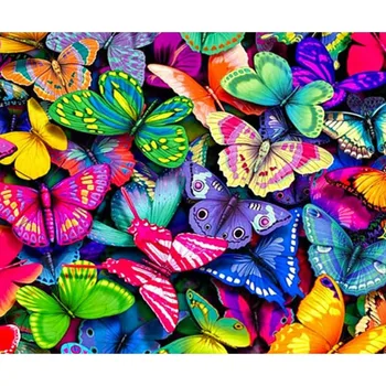 Farebný Motýľ Plné Námestie Kolo DIY 3D Diamond Maľovanie Nastaviť Zvierat Diamond Výšivky Mozaiky Drahokamu Obrázok Pre Dieťa
