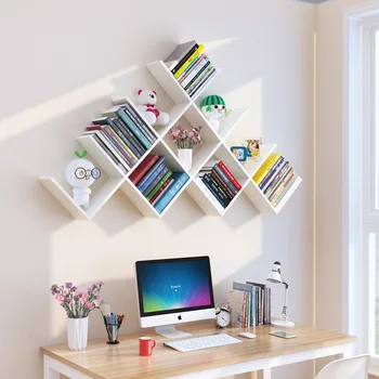 Výtvarné spracovanie stenu úložný stojan stabilný nosné kreatívne domáce knihy kvetináč polica masívneho dreva minimalistický organizátor