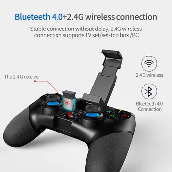 Pre Bluetooth Gamepad Herné Konzoly Nastaviteľné Bezdrôtový ovládač Vstavaný 380mA Lítiová Batéria Pre 4-6 Palcový Mobilný Telefón Používa