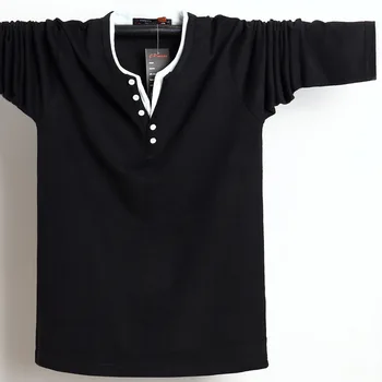 2020 Nové Jesenné Zimné pánske Dlhý Rukáv T-Shirts Plus Veľkosti 4XL 5XL 6XL jednofarebné Tričko Bavlna Nadrozmerná T-shirt Muž Veľká Veľkosť Čaj