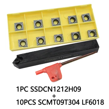 10PCS SCMT09T304 LF6018 karbidu vložiť +1PC SSDCN1212H09 otáčania nástroja CNC Sústruhu Turnning fréza držiteľ