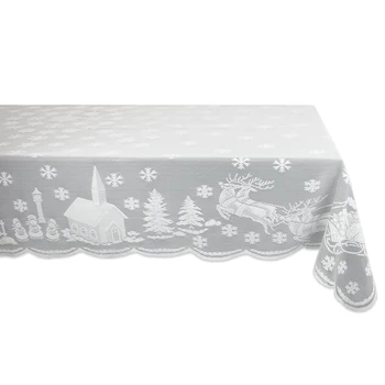 Vianočné Čipky, Výšivky Obrus Snowflake Elk Santa Claus Vzor Obrus Domova Vianočné Námestie Okrúhly Stôl Kryt Q30
