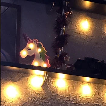 3D Jednorožec lampa Teplé svetlo 18x16cm Darček hračky Nočné svetlo Deti, narodeniny, party dekorácie Jednorožec Tabuľka domova Baby sprcha