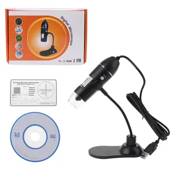 USB Digitálny Mikroskop 8 LED 1000X Elektronické Endoskopu Zoom Kamery zväčšovacie sklo Ziskové Stojan Držiak