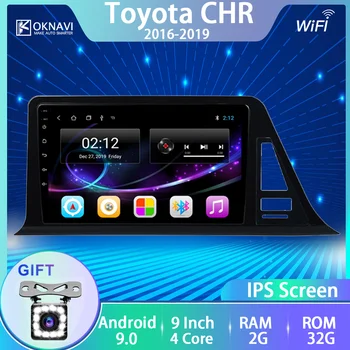Auto Radio Na Toyota CHR 2016-2018 Android 9.0 Multimediálne DVD, Stereo Prehrávač Európe Verzia NÁS BT, WIFI, GPS Navigácie Č. 2 Din