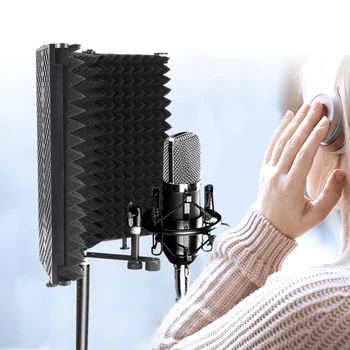 Skladacia Mikrofón Akustickú Izoláciu Štít Ocele Akustickej Peny Panel Štúdiová Nahrávka Mikrofón Príslušenstvo