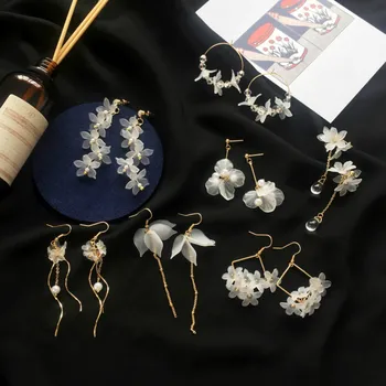 2019 Nový kvet ručné bohemia boho náušnice ženy módne dlhé visiace náušnice crystal ženské svadobné earings strany šperky