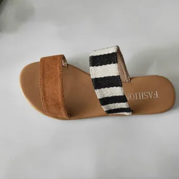 ženy, letné šľapky ploché rovné módne sandále leopard tlač dámske topánky pláži bežné dámy plus veľkosť papuče