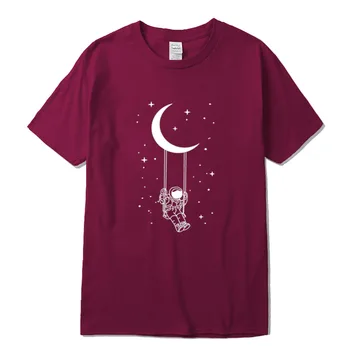 XINYI pánske T-shirt bavlna tričko vysokej kvality zábavné mesiac mužov tričko voľné pohode o-krku voľné t-shirt muž tee košele 2020