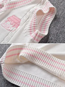 2017 nový roztomilý syr výšivky škole štýl Japonsko mäkké sestra JK uniformy pletené vest
