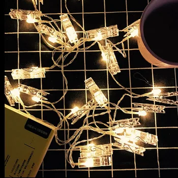 1.5/2/4M Foto Klip LED Reťazec Svetlá Batérie Na Vianoce Nový Rok Party Svadobné Domáce Dekorácie Rozprávkových Svetiel