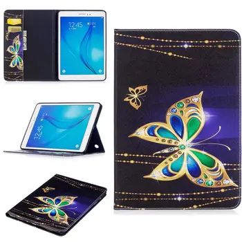 Luxusné puzdro pre Samsung Galaxy Tab 9,7 T550 T555 P550 P555 Peňaženky Folio Stand PU Koža Kože Tablet Prípade 9.7 Palca Stojan Flip