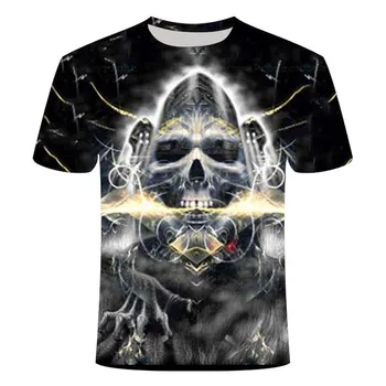 Nové pánske lebky t-shirt punk štýl lebky 3D t-shirt pánske hip hop 3D tlač lebky t-shirt xxs-6xl jeden kus top