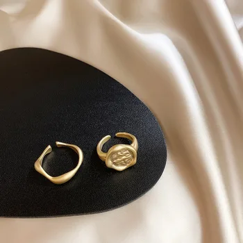 Retro Dizajn Twisted Matné Kovové Reťaze Krúžky, Multi Link Nepravidelný Otvoriť Prstene Pre Ženy Minimalistický Krúžky Oblečenie Nastaviteľné 2020