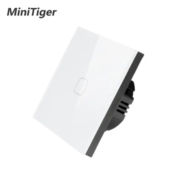 MiniTiger Dotykový Spínač Pre LED Žiarovky AC 220V EU/UK Štandard 3/2/1 Gang 1 Spôsob Stenu Dotykový Displej Prepínač Krištáľové Sklo
