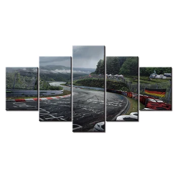 Plátno Vytlačené Obrázky Na Stenu Umenie Maľba 5 Panel Nurburgring Rally Cestnej Domáce Dekorácie Modul Plagát Na Obývacia Izba