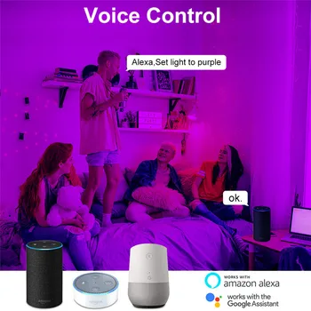 Tuya Wifi LED Žiarovka 15w E27/B22 Smart Žiarovky RGB+C+W, Stmievateľné Žiarovka Hlasové Ovládanie Práce s Alexa Echo Domovská stránka Google Asistent