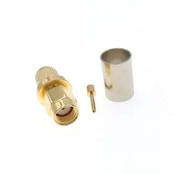 50pcs RP-SMA Male (Žena Pin), Plug Krimpovacie Pre RG5 RG6 LMR300 RF Konektor