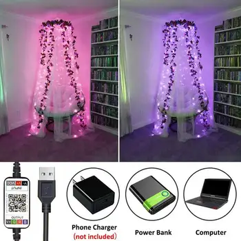 Vianočný Strom Dekorácie Svetlá Prispôsobené Bluetooth Smart LED Osobné String Svetlá Aplikáciu Diaľkové Ovládanie Svetiel Dropship