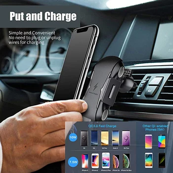 Qi Auto Rýchlo, Bezdrôtová Nabíjačka Pre iPhone 8 8 Plus XS 7.5 W 10W Auto Bezdrôtová Nabíjačka Pre Samsung Galaxy S8 S9 S10 Poznámka 9 Nabíjačky