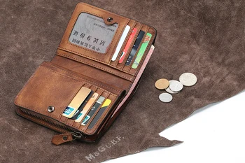Móda Vintage Originálne Kožené Peňaženky mužov Peňaženky, Kožené mužov kabelku vertikálne krátke peniaze taška muž peňaženky mincu Kabelku držiteľa karty