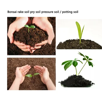 Bonsai Rastlín z Nehrdzavejúcej Ocele Root Rake Stierky Pevnej Pôdy Doma 2 V 1 Mix-funkcia Záhradnícke Nástroje Kvet Odolné Praktické