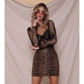 Elegantné Ženy Leopard Tlač Úsek Dámy Krátke Mini A-Line Sukne Sexy Mačka Divá