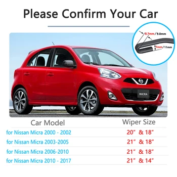 Pre Nissan Micra 2000~2017 K11 Stierača Auto Príslušenstvo Nálepky Stierače čelného okna 2002 2003 2005 2006 2010