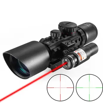 M9 3-10x42eg Taktické Optika Reflex Pohľad Riflescope Picatinny Weaver Montar Vermelho Verde Ponto Caça Escopos Com Laser Vermelh