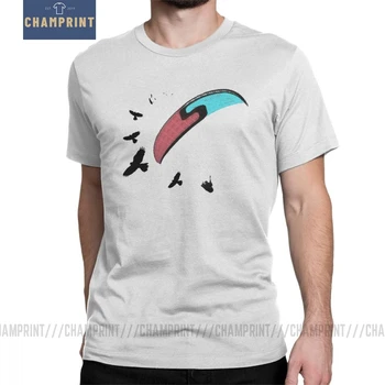 Človeka, Paragliding S Buzzard T-Shirt Paraglider T-Shirt Novinka Krátke Rukávy Oblečenia Čistený Bavlna Darček k Narodeninám T Tričko