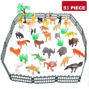 53pcs Mini Živočíšneho Sveta Zoo Model Obrázok Akčná Hračka Nastaviť Cartoon Simulácia Krásne Plastov Zbierku Hračiek Pre Deti