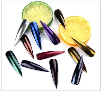 Buytoes Nail Art Zmiešané 6 Farieb Zrkadlo, Sklo na Nechty, Glitter Leskom Chrome Pigment Manikúru, Nail Art Prachu Dekorácie