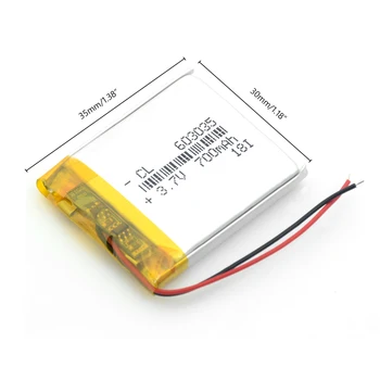 Polymérová nabíjateľná batéria 700 mah 3.7 V 603035 smart home Li-ion batéria pre dvr GPS, mp3, mp4 PSP Bluetooth headset Smart Hodinky