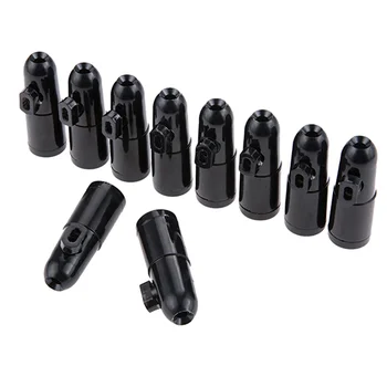 10Pcs Akryl Plastové šnupavý tabak Dávkovač Snorter Bullet Rocket Tvar Fľaše Nosovej Sniffer 20x49mm Čierna/Červená/Modrá/Biela