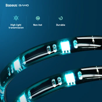 Baseus LED Pásy Svetlo RGB 5050 Flexibilné USB LED Pásky Pásky String Lampa 5V RGB Herné LED Svetlá Prúžok TV PC Podsvietenie 1m 1,5 m