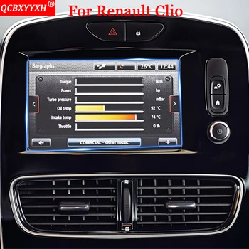 QCBXYYXH Auto-styling Nálepky GPS Navigácie Sklo Ochranný Film Príslušenstvo Ovládanie LCD Displej Pre Renault Clio RS