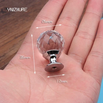10pcs 25 mm Moderný Minimalistický Štýl Šatník Šuplíku Skrinky Víno Kabinet Rukoväte K9 Crystal Ball Shake Handshandle Rukoväť Gombík