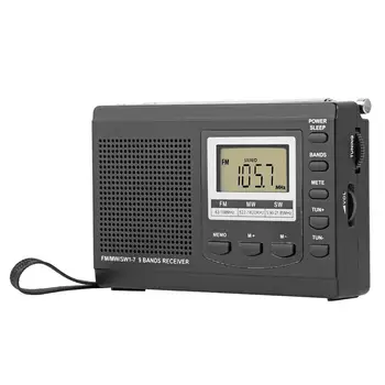 HRD-310 Rádio FM, MW SW Digitálny Budík, FM Rádio Prijímač, w/Slúchadlá Prehrávač Hudby Reproduktor