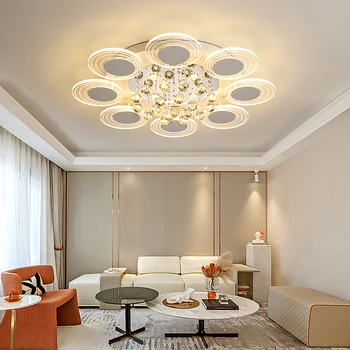 Biely Akryl Moderné led Krištáľový Luster svetlá pre obývacia izba Moderné Lampy, Stropné Lampy