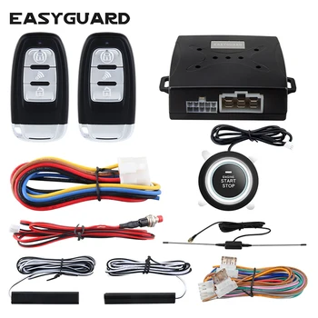 Kvalita EASYGUARD univerzálny pke auto alarm systém pasívne nastúpenie bez kľúča a stlačte tlačidlo start/stop, diaľkové naštartovaním dc12V