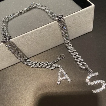 Bilincolor vysoko kvalitné kovové reťaze vložiť plný zirkón chock náhrdelníky náhrdelník pre ženy strany a dar